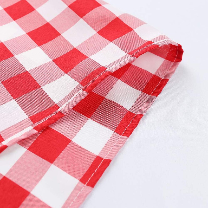 Zdada Red and White Check Table Cover Fabric Checker Table