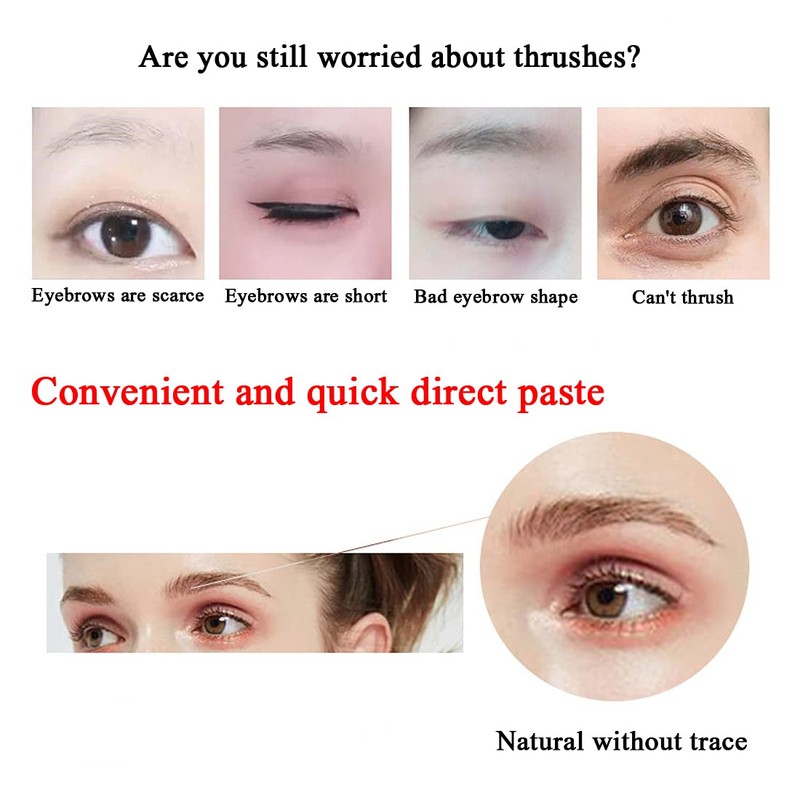 6D Simulation Eyebrow Stickers 6 Sheets/56 Pairs Hair-Like Waterproof Eyebrow