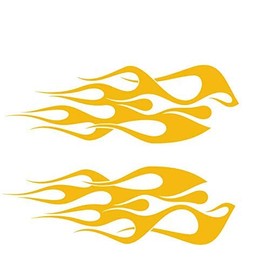 Wild Dingos LLC - ST1 Winglets - Flame Decal Kit Multi-Color Golf Cart UTV RC ATV Mower Motorcycle Tank (D - XLarge, DG24-021 Yellow)