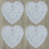 kilofly 4pc Heart Crochet Cotton Lace Table Placemat Handmade Doilies
