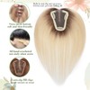 Ombre Blonde Toppers for Women Real Human Hair 3D Cover
