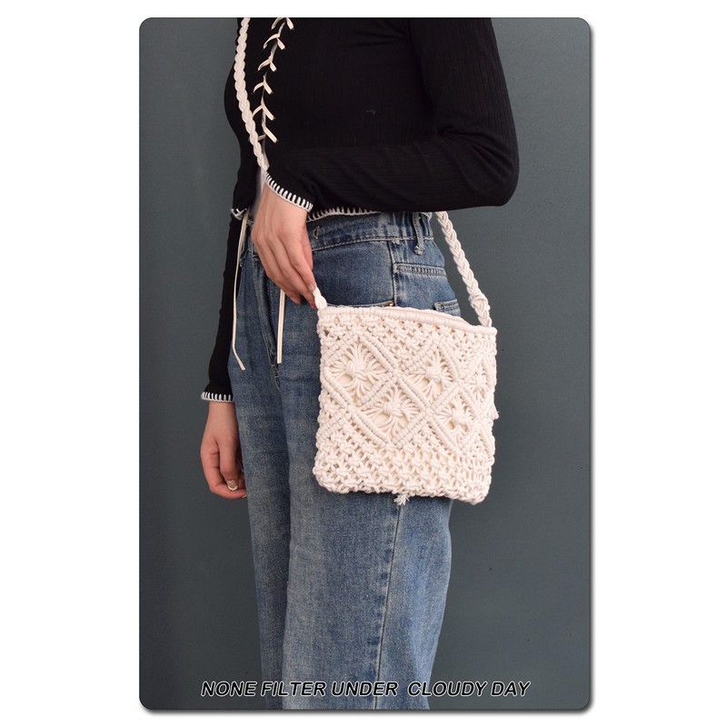 TeeYee Beach Bag Women's Small Shoulder Bag Exotic Braided Retro