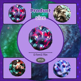 EujRcf 4 Pcs Moon Balls, Space Balls for Kids, Mini Bouncing Ball Toy, Astro Jump, 7cm High Bouncing Astro Jump, Ultra High Bouncy,Moon for Kids Big Bouncy Toy for Party Gift