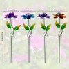 Viveta 4 Pack Flower Decorative Garden Stakes, Metal Flowers Outdoor