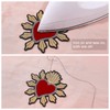 INFUNLY 6pcs Embroidery Applique Heart Patches Large Heart Flowers Sequin