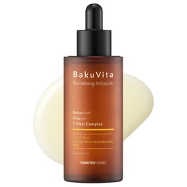 THANKYOU FARMER BakuVita Revitalizing Ampoule 50 ml - Retinol Alternative Bakuchiol Serum, Vitamin C + E Korean Serum, Pore Care, Firming, Vegan