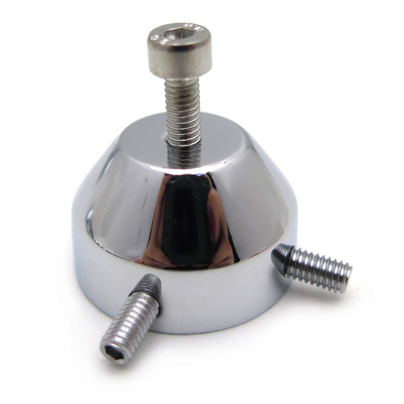 HTTMT- Chrome Slotted Finned Spark Plug Head Bolt Covers Compatible