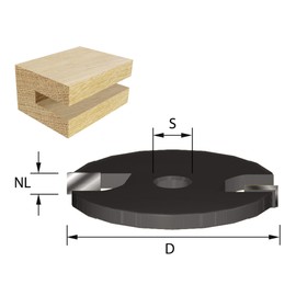 ENT Slotting Cutter TC Shank (C) 6,35 mm, Diameter (A) 40 mm, B 2 mm