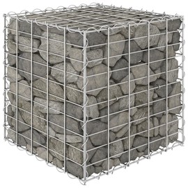 ZQQLVOO Cube Gabion Raised Bed Steel Wire 19.7"x19.7"x19.7",Outdoor Garden Gabion,Stone Basket Planter,Raised Vegetable Bed,Weather-Resistant Stone Retaining Baskets, Cage Planter,Gabion Wall