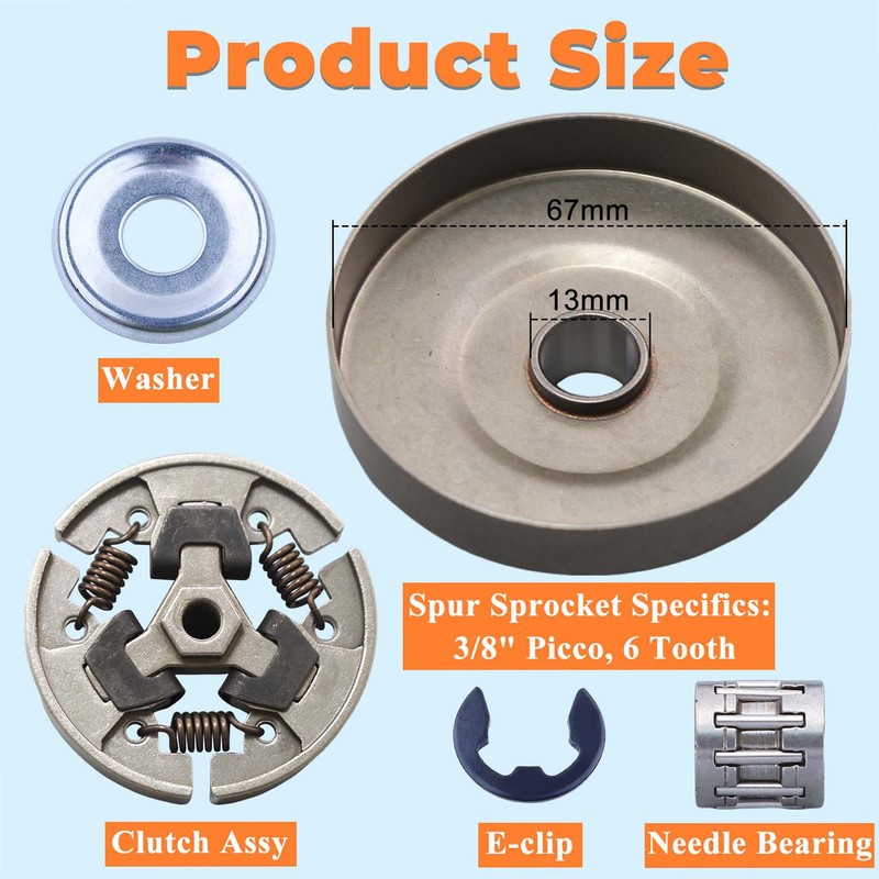 Hyceker 3/8" Picco 6T Clutch Drum Spur Sprocket Bearing Kit