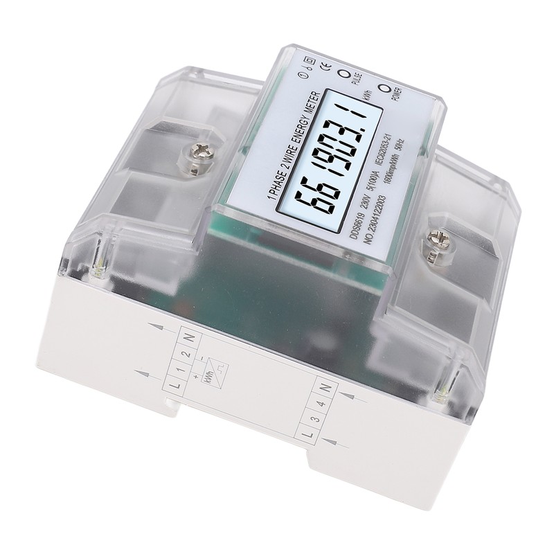 Digital Energy Meter 1 Phase 2 Wire KWh Electricity Wattmeter