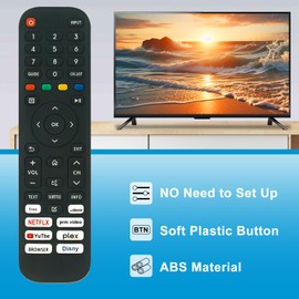 Replacement Remote Control Suitable for Tutu Smart TUV25FQ1B TUV32HQ1B TUV32FN1B TUV40FQ1 Full HD VIDAA TV (2024 Model)