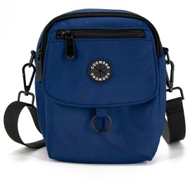 Dog Walking Bag Crossbody Waterproof & Lightweight Treat Pouch for Pet Training, Puppy Treat Tote, Dog Mom Purse (Navy Blue 1.0)