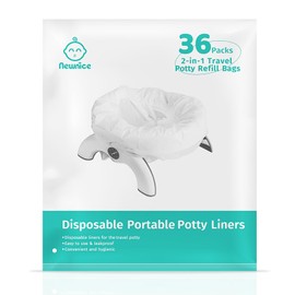 36 Packs Disposable Potty Bags, Portable Travel Potty Bags with 200ml Absorbent Pads, Potty Liners Compatible with OXO Tot 2-in-1 Go Potty, Potty Training Liners Fit Most Potty Chairs for Toddlers