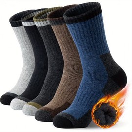 Men's Thick Big Size Autumn/Winter Wool Cashmere Thermal Socks Size/Black Accent 3ea