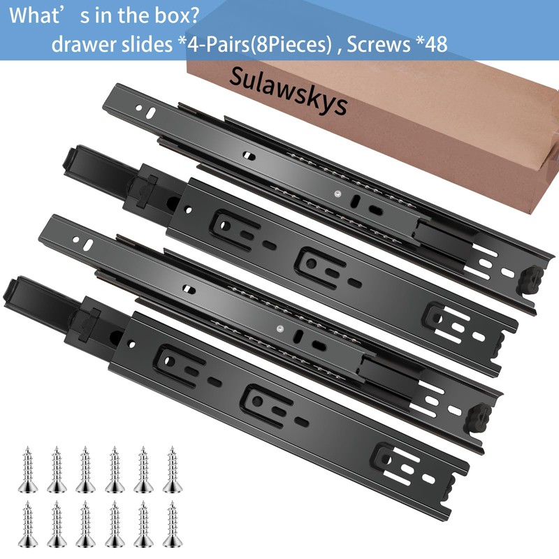 12 inch Drawer Slides 4 Pairs (8pcs) Full Extension Ball