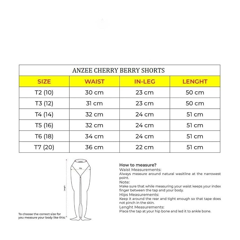 ANZEE Ladies Cherry Berry Shorts - Women's Plain Stretch Fit
