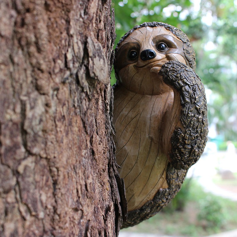 Sloth Sculpture Hand Painted Finish Resin Vivid 22x10x14.5cm Outdoor Sloth