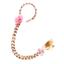 Party Chili Long Hair Princess Hairpiece Long 29" Cosplay Braided Wigs for Girls Princess Dress Up Accessories (Rapunzel Headband)