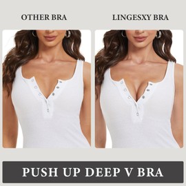 Lingesxy Women's Push Up Padded Bra Seamless T-Shirt Underwire Plunge Bra Add One Cup 38B Beige