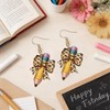 Teacher Pencil Bow Earrings for Women Leopard Print Bow Dangle