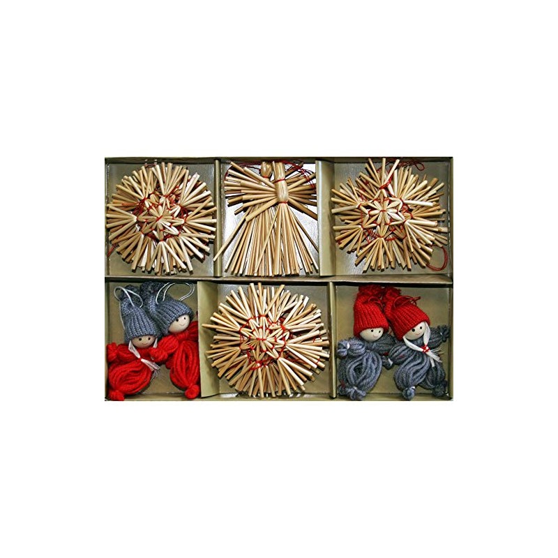 ScandinavianShoppe Straw Ornaments - Box of 22 Assorted