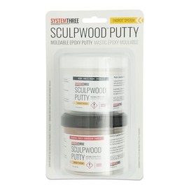 System Three SculpWood Putty Epoxy Wood Filler, 8 oz, Brown
