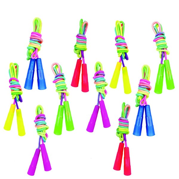 Baaxxango 10 pcs Rainbow Jump Rope Set Durable Nylon Skipping Ropes,Safty Vibrant Jumping Ropes for Girls or Boys Physical Education Skipping Rope(7.2 Feet)