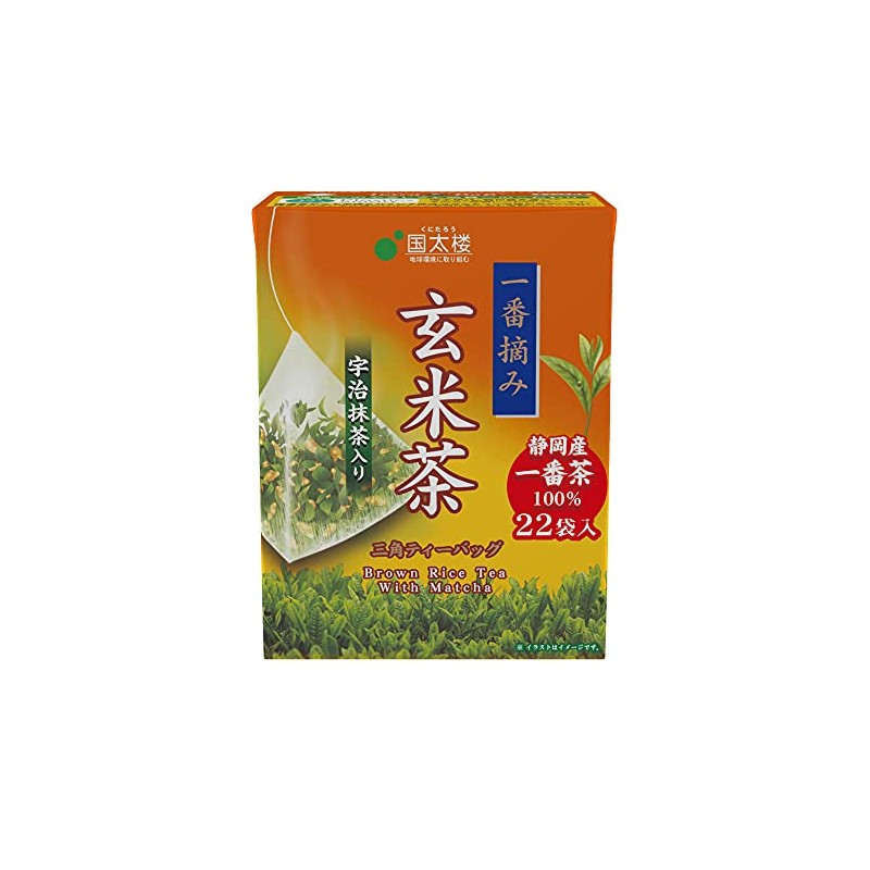 Kunitaro Brown Rice Tea with Matcha Tea Bag (22 Pcs)