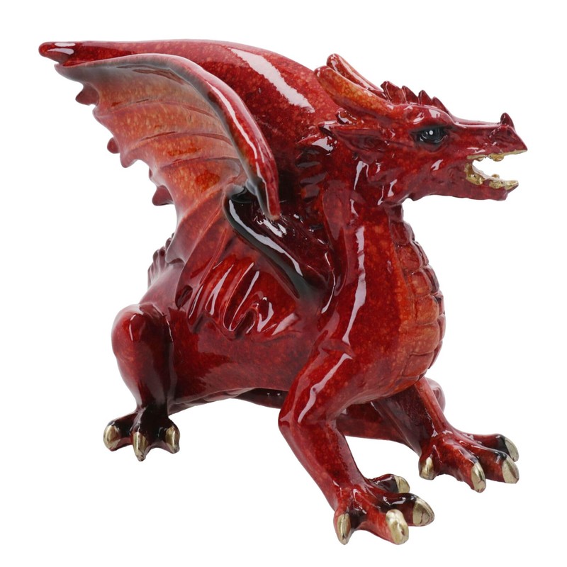 AB Tools Red Dragon Lying Resin Fantasy Sculpture Statue House
