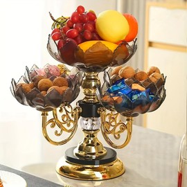 Dousiany Rotating fruit platter（Gray Gold）