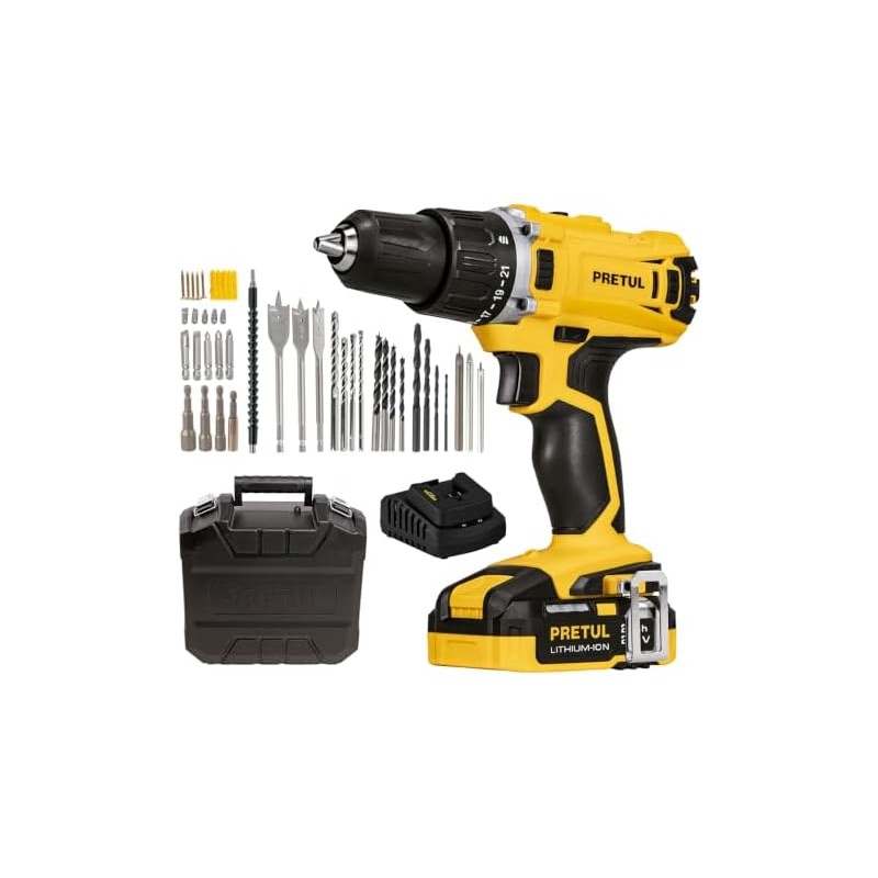 PRETUL TALI-20P2K, Kit taladrodestornillador 12, 20V con 32 accesorios