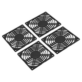 PATIKIL 92mm Fan Filter, 4 Pack ABS Plastic Ventilator Grill Protector Guard for 90X90mm Fan Protective Cover DIY, Black