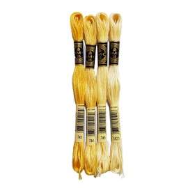 DMC 6-Strand Embroidery Cotton Bundle - Yellow Color Family -4 Skeins of Thread - 8.7yd Skeins