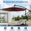 Garvee 10ft Solar Lights Offset Patio Umbrella, Cantilever Umbrella with