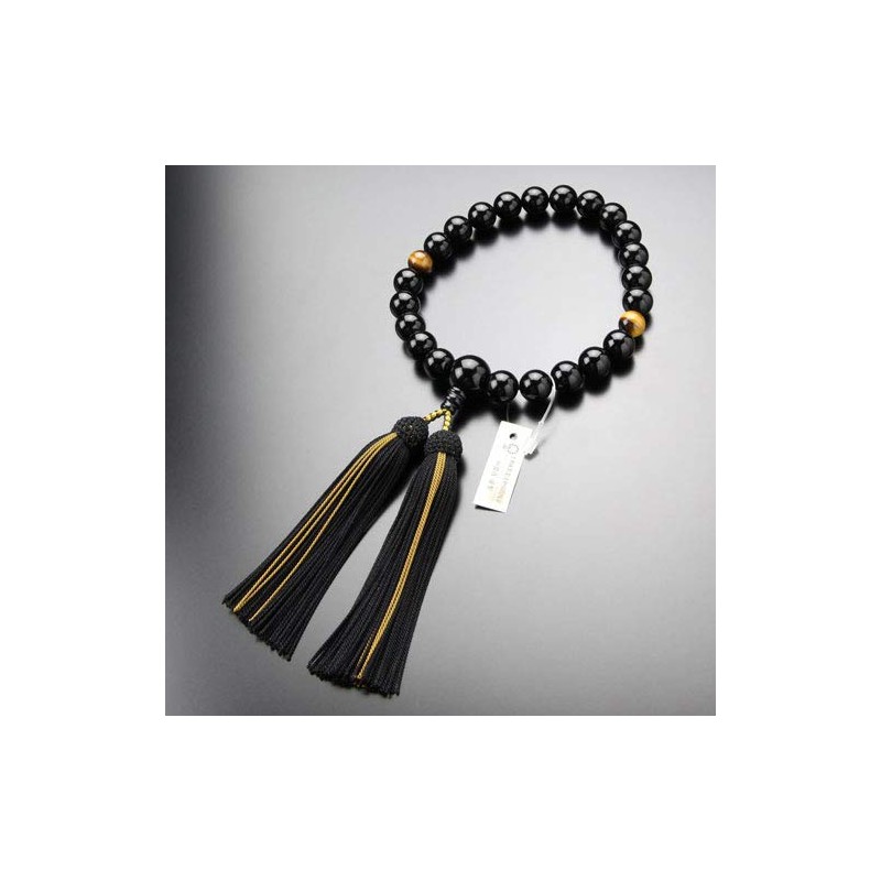 200010020052000520 Prayer Beads Dot Com, 22 Beads, Black Onyx, Tiger