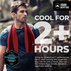 Tough Outdoors Cooling Towels for Neck Face - Neck Cooling Towel for Hot Weather Yoga Sports Golf Sweat - Instant Cold Towel