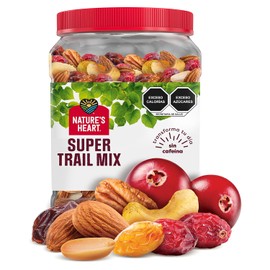 Nature's Heart - Super Trail Mix, Mezcla Orgánica de Frutos Deshidratados, y Nueces, Nuez de la India, Almendra, Cacahuate, Pistache, Bot...