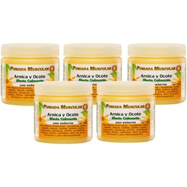 Pomada Muscular ÁRNICA y OCOTE Efecto Calmante 140grs. Línea Auxilio y Descanso del Cuerpo (5 piezas)
