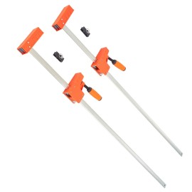 2-Pack 50\" Woodworking Parallel Clamp Set High-Strength Plastic F Clamp 1100 Lbs Load Limit Pressure Bar Clamps for VersatileOpening Size: 50 inch