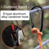 YPYMOD 5 Pairs of Aluminium Carabiner Hooks, D-Clip in Black,