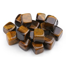 ZHIYUXI 10 PCS Natural Tiger's Eye Healing Crystals Polished Quartz Thumb Energy Stone Palm Reiki Energy Collection Decor Stones Gifts