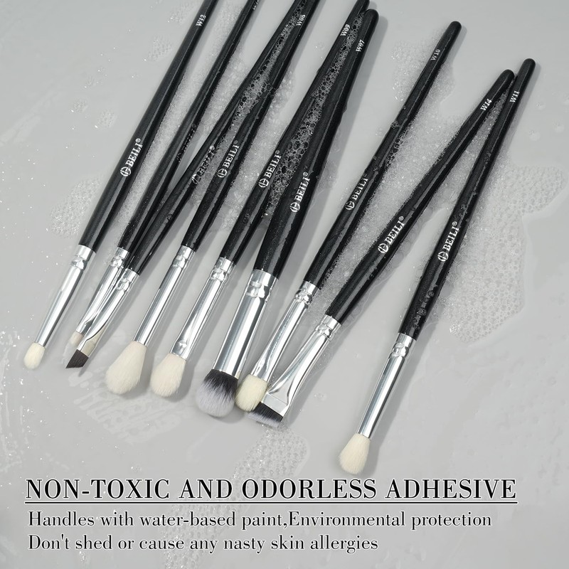 BEILI 9pcs Makeup Brush Set Professional Makeup Brushes Foundation Powder