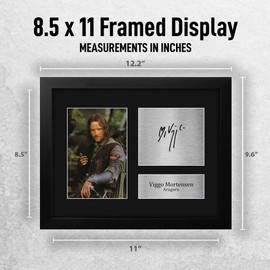 HWC Trading Viggo Mortensen Lord of the Rings Aragorn Framed Gifts Printed Signed Autograph Picture for Movie Memorabilia Fans - US Letter Size