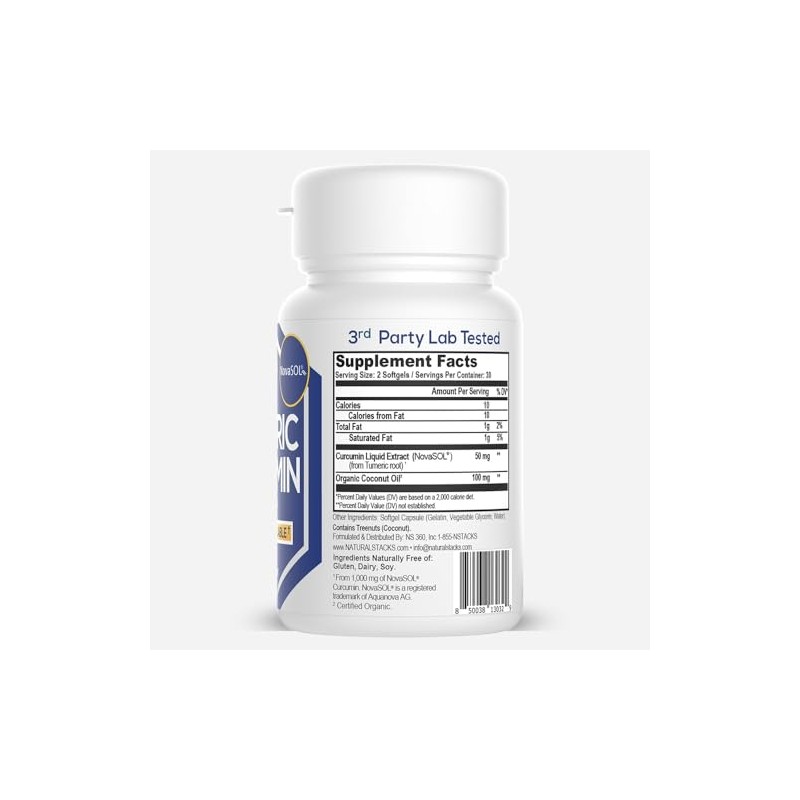 Cúrcuma con Aceite de Coco Natural Stacks 60 Cápsulas