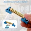 4 Pack 4 Position Neutral Bus Bar Terminal Block, Blue