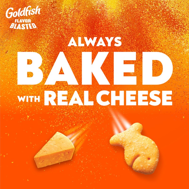 Goldfish Flavor Blasted Xtra Cheddar Cheese Crackers, Baked Snack Crackers,