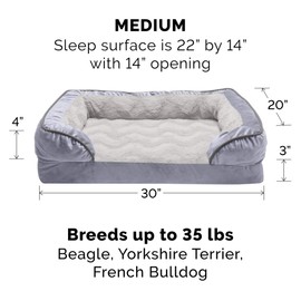 Furhaven Orthopedic, Cooling Gel, and Memory Foam Pet Beds for Small, Medium, and Large Dogs and Cats - Luxe Perfect Comfort Sofa Dog Bed, Performance Linen Sofa Dog Bed, and More