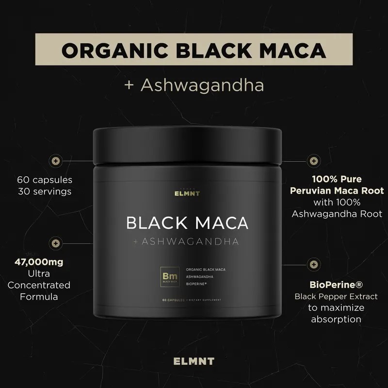 40x Strength Organic Black Maca Root with Ashwagandha – High