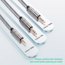 SinLoon 4.4mm Female to 2.5mm Male Balanced Audio Adapter Cable, Gold Plated OVF Knitted Cord, Balanced Converter for HiFi DAP Headphone Amplifier (Cool Grey)